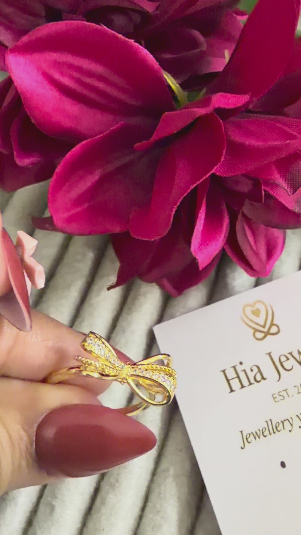 Adjustable Gold Bow Ring